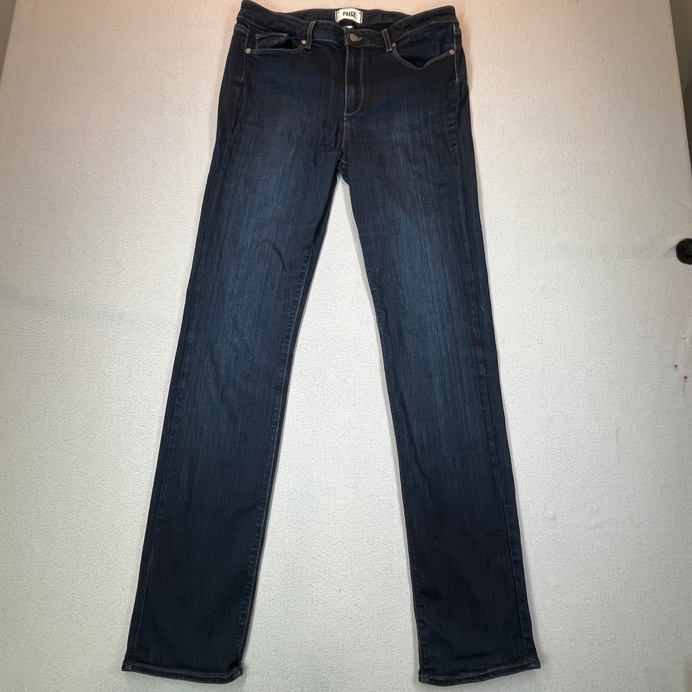 PAIGE Hoxton Straight Jeans Mona Dark Wash High Rise Size 32 1851521-2120